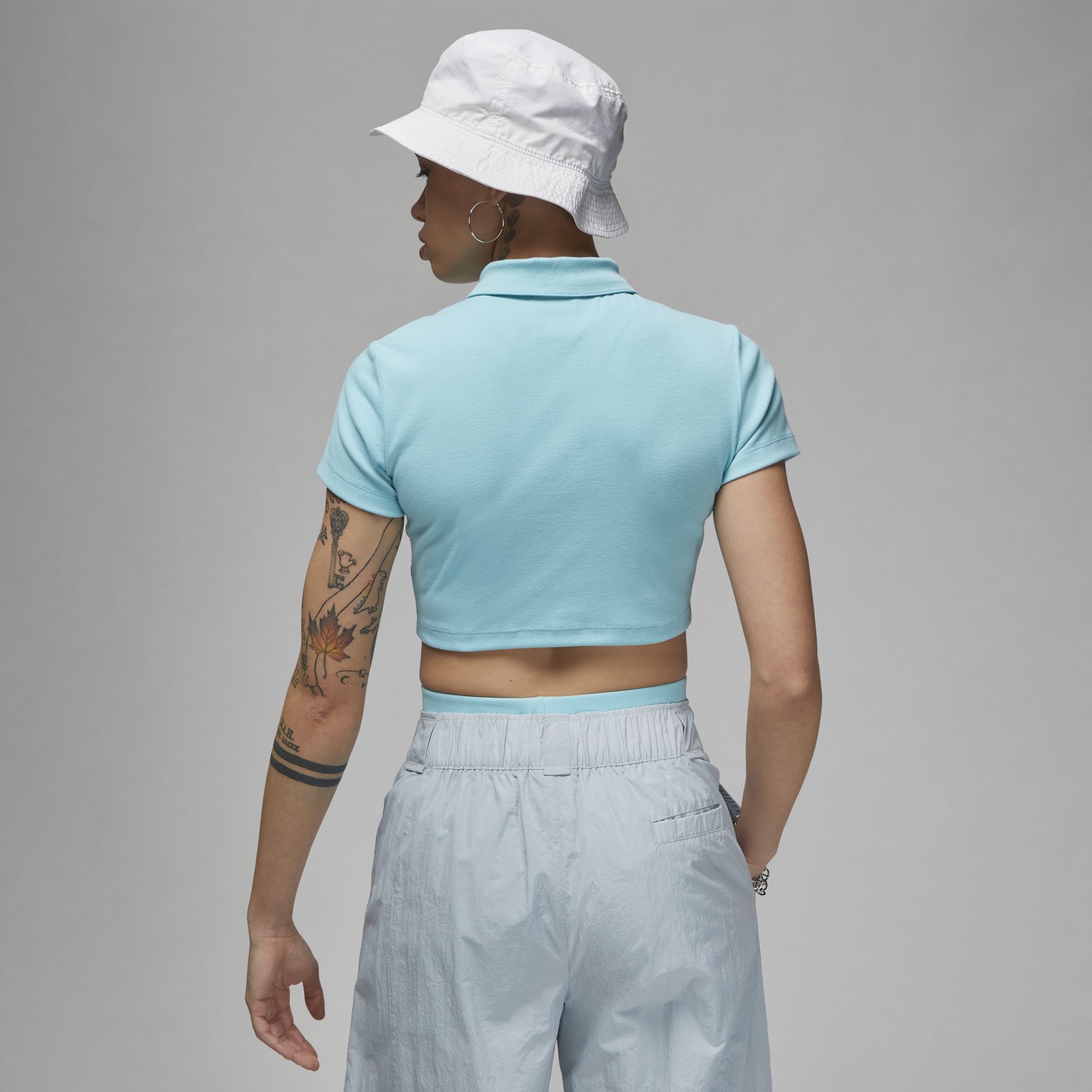 JORDAN WOMENS CROPPED RIBBED POLO