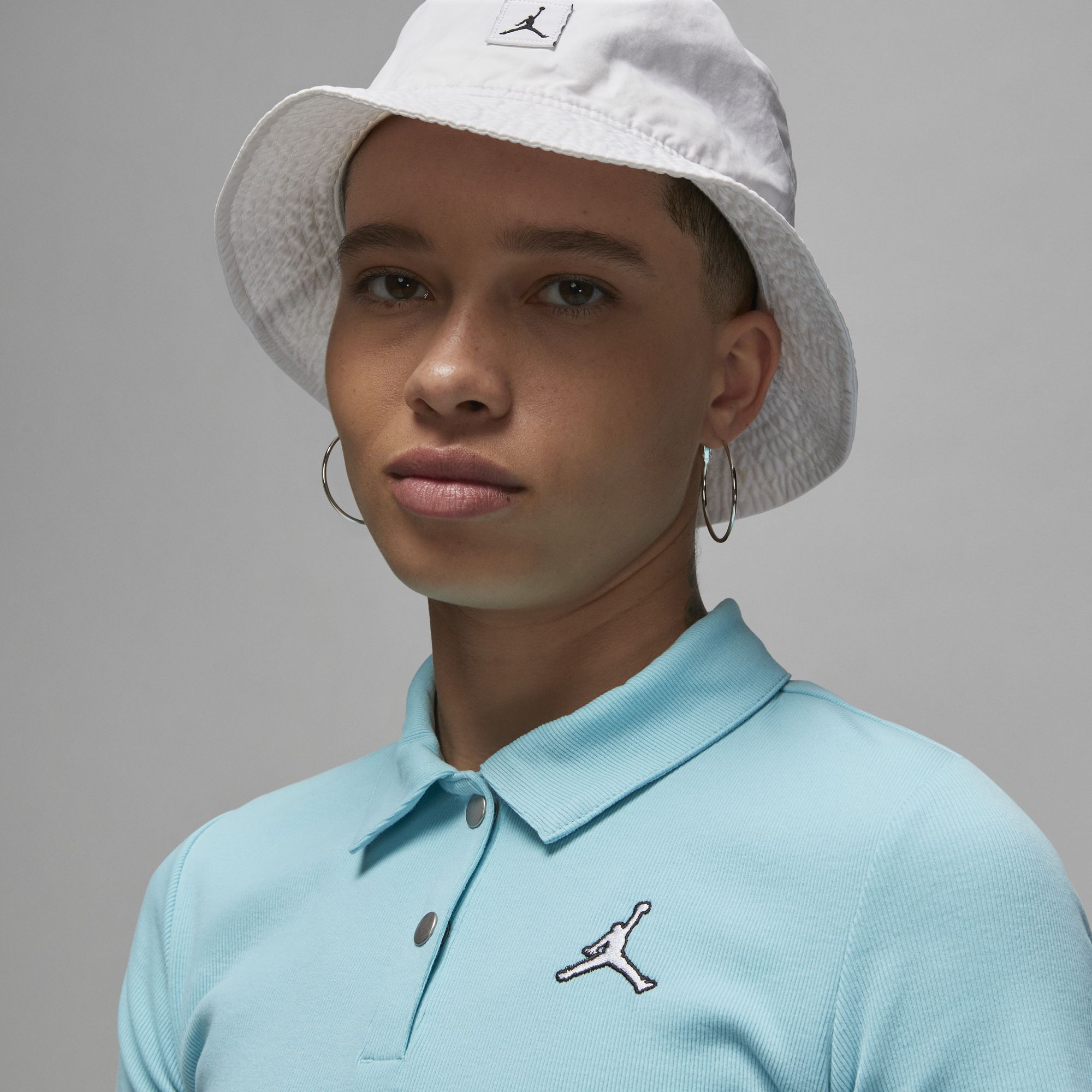 JORDAN WOMENS CROPPED RIBBED POLO