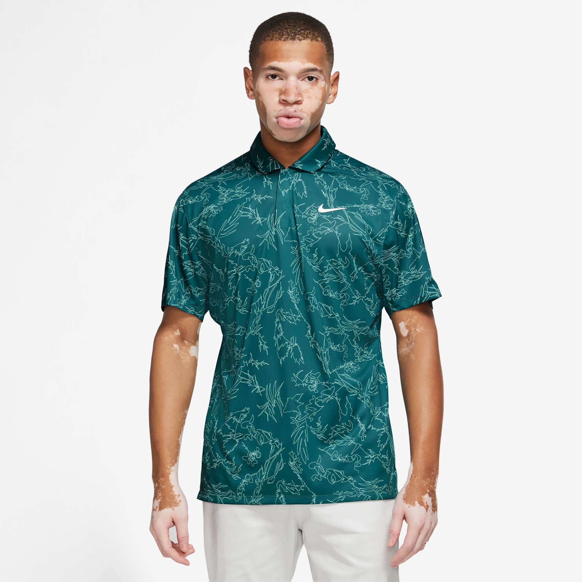 TIGER WOODS MENS NIKE DRI-FIT ADV GOLF POLO GEODE TEAL/WHITE – Park Access