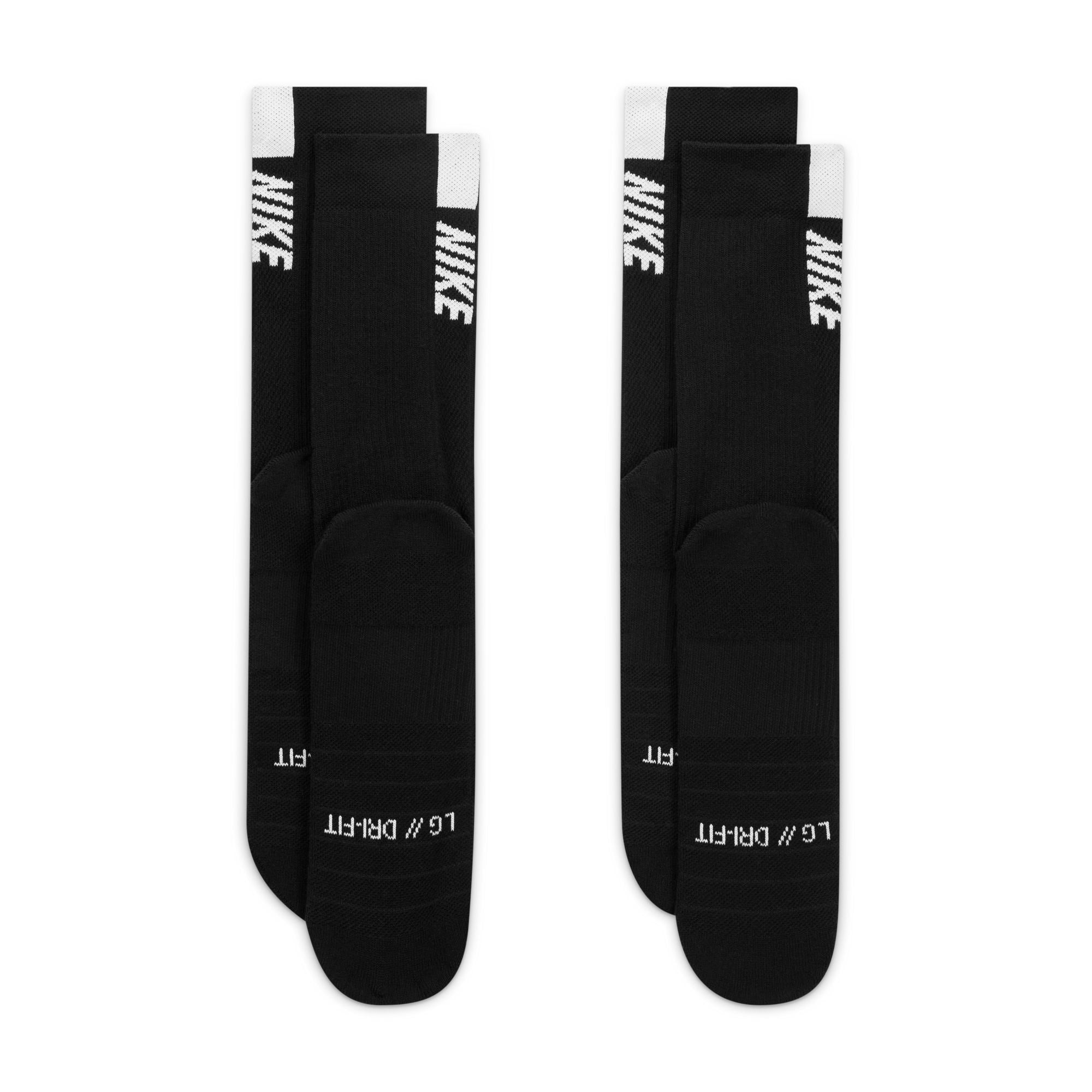 NIKE MULTIPLIER CREW SOCK (2 PAIRS) BLACK/WHITE – Park Access